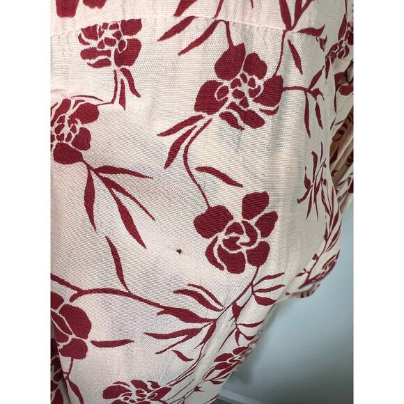 Faithful The Brand x Anthropologie Rivera Pink Floral Midi Wrap Dress Women's 2 - Picture 7 of 13